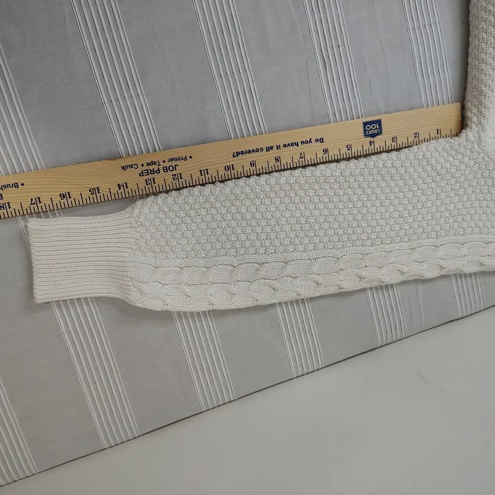Michael Kors Heavy Cowl Neck‎ Sweater Womens Medium Cream Cable / Waffle Knit